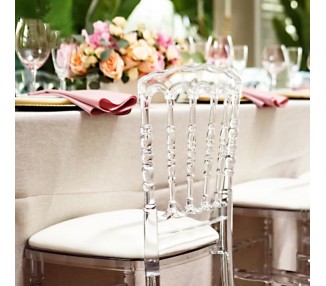 NAPOLEON Transparent Polycarbonate Event Chair, Set Of 4 Pieces (Pad Included)
