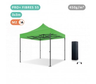 Tente Pliante 3x3M en Fibre de Verre 55mm bâche 450g/m²