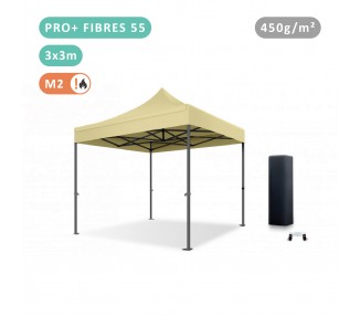Tente Pliante 3x3M en Fibre de Verre 55mm bâche 450g/m²