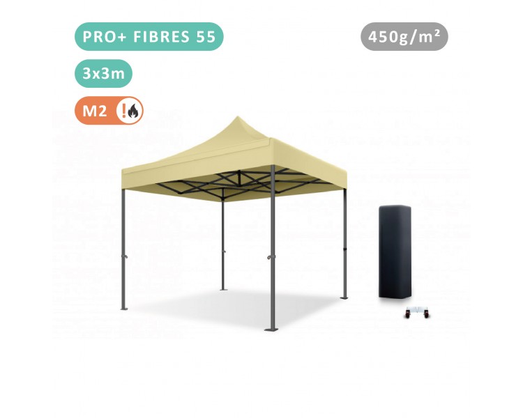Tente Pliante 3x3M en Fibre de Verre 55mm bâche 450g/m²
