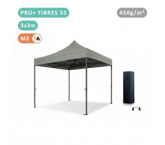Tente Pliante 3x3M en Fibre de Verre 55mm bâche 450g/m²