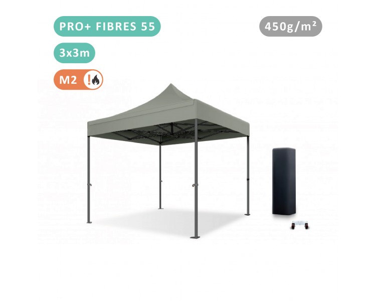 Tente Pliante 3x3M en Fibre de Verre 55mm bâche 450g/m²