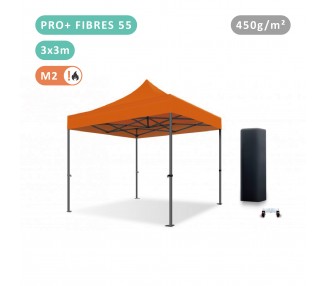 Tente Pliante 3x3M en Fibre de Verre 55mm bâche 450g/m²