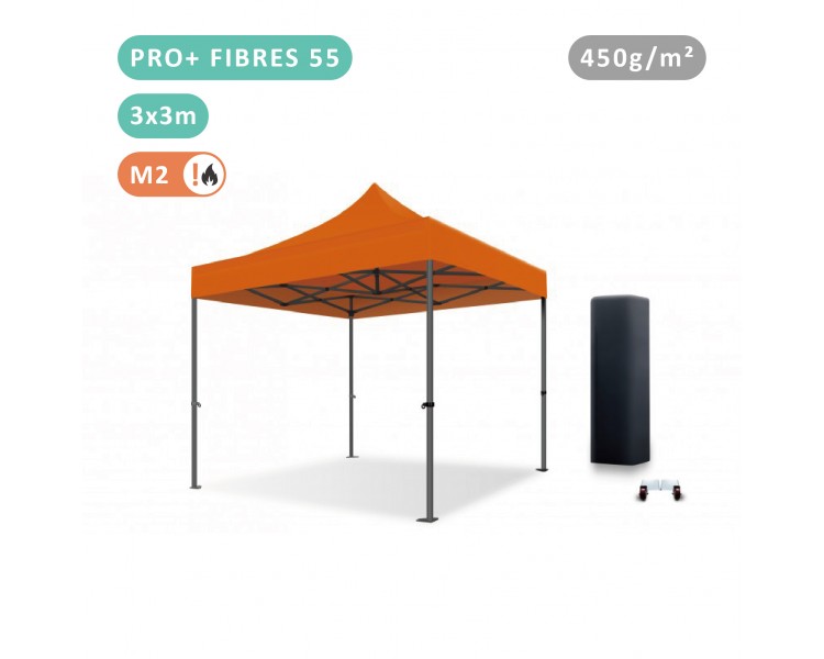 Tente Pliante 3x3M en Fibre de Verre 55mm bâche 450g/m²