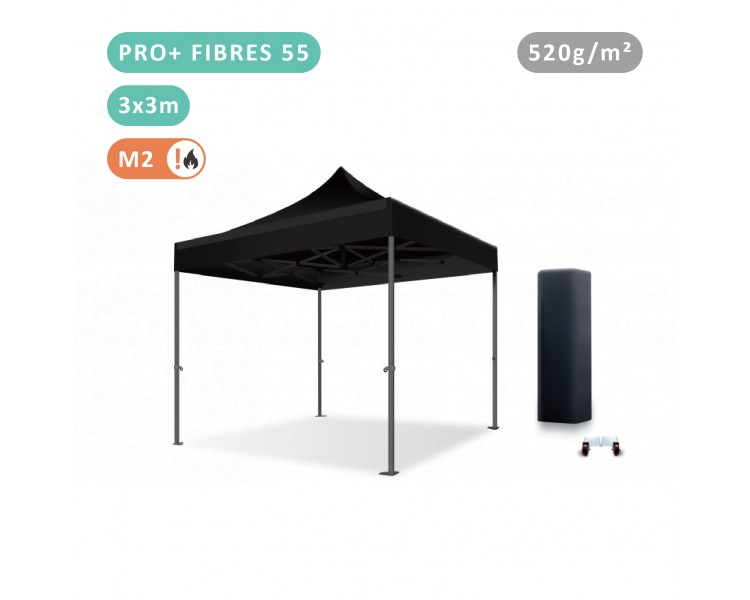Tente Pliante 3x3M en Fibre de Verre 55mm bâche 520g/m²