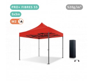 Tente Pliante 3x3M en Fibre de Verre 55mm bâche 520g/m²