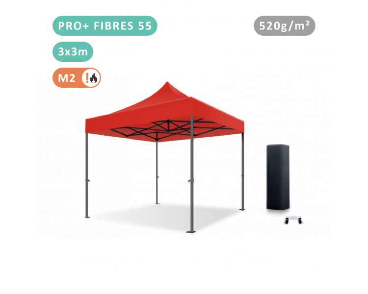 Tente Pliante 3x3M en Fibre de Verre 55mm bâche 520g/m² Tente Pliante 3x3M en Fibre de Verre 55mm bâche 520g/m²