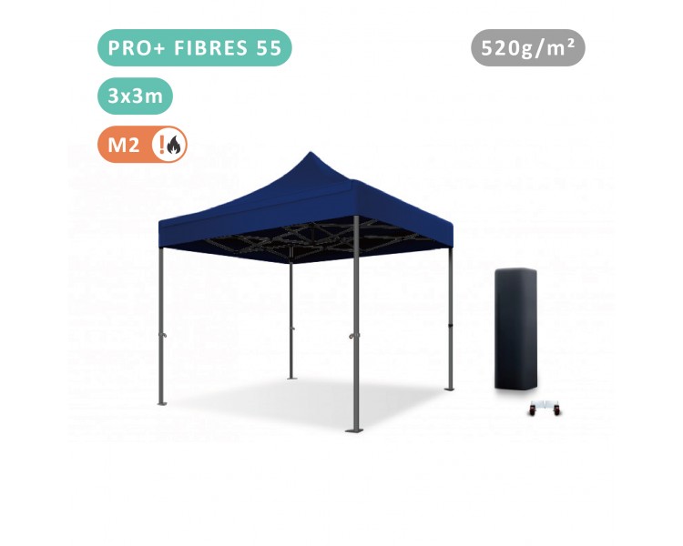 Tente Pliante 3x3M en Fibre de Verre 55mm bâche 520g/m²