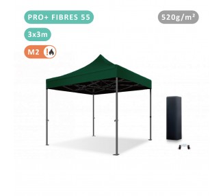 Tente Pliante 3x3M en Fibre de Verre 55mm bâche 520g/m²
