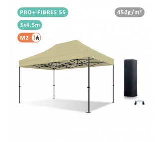 Tente Pliante 3x4,5M Fibre de Verre 55mm bâche 450g/m²