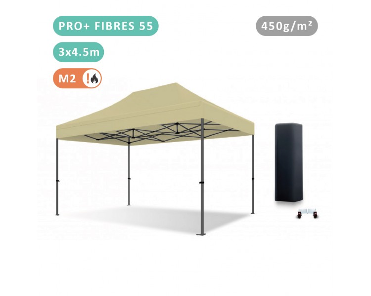 Tente Pliante 3x4,5M Fibre de Verre 55mm bâche 450g/m²