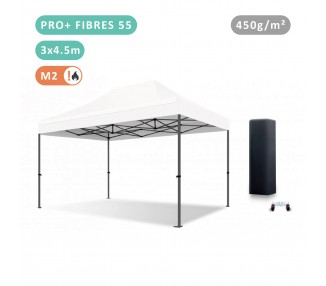 Tente Pliante 3x4,5M Fibre de Verre 55mm bâche 450g/m²