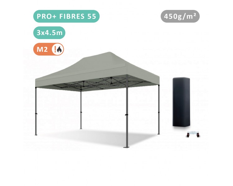 Tente Pliante 3x4,5M Fibre de Verre 55mm bâche 450g/m²