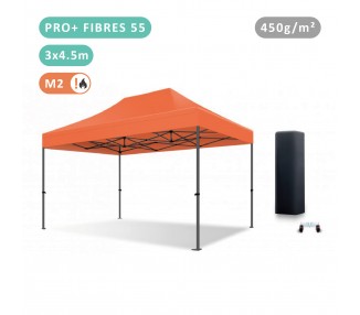 Tente Pliante 3x4,5M Fibre de Verre 55mm bâche 450g/m²