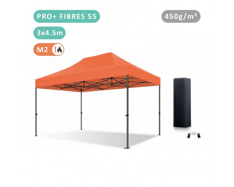 Tente Pliante 3x4,5M Fibre de Verre 55mm bâche 450g/m²