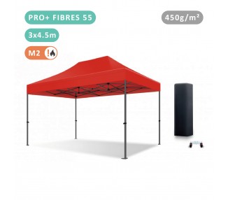 Tente Pliante 3x4,5M Fibre de Verre 55mm bâche 450g/m²