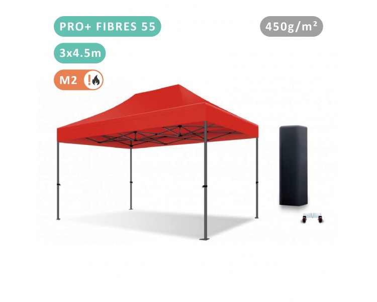 Tente Pliante 3x4,5M Fibre de Verre 55mm bâche 450g/m²