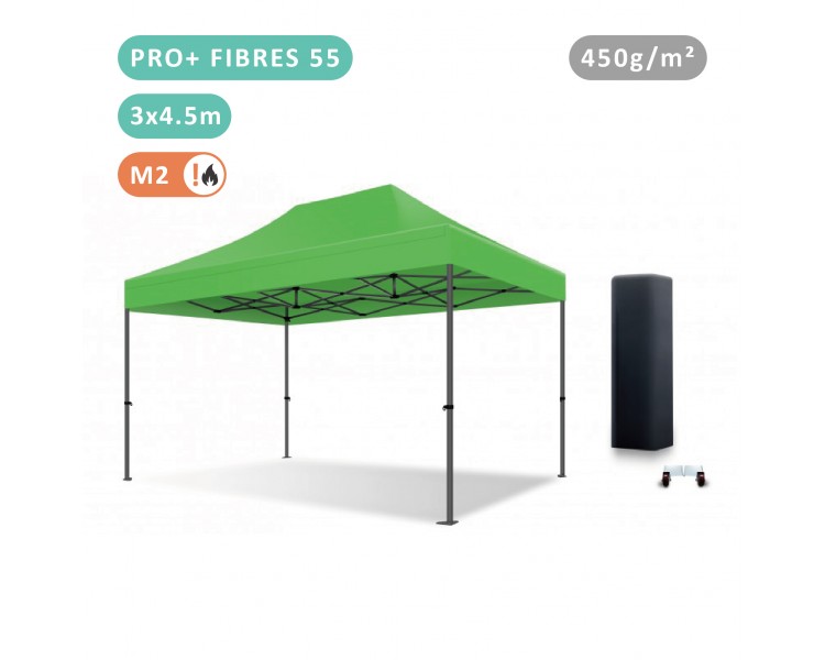 Tente Pliante 3x4,5M Fibre de Verre 55mm bâche 450g/m²
