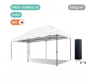 Tente Pliante 3x6M Fibre de Verre 55mm bâche 450g/m²