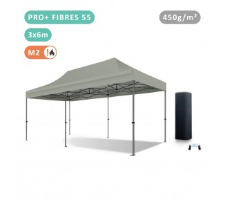 Tente Pliante 3x6M Fibre de Verre 55mm bâche 450g/m²