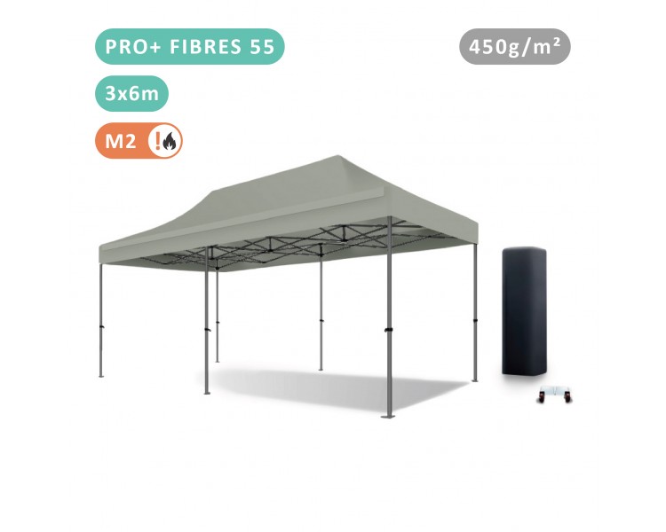 Tente Pliante 3x6M Fibre de Verre 55mm bâche 450g/m²