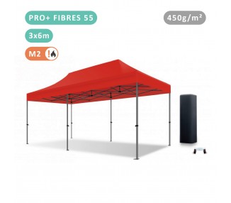 Tente Pliante 3x6M Fibre de Verre 55mm bâche 450g/m²