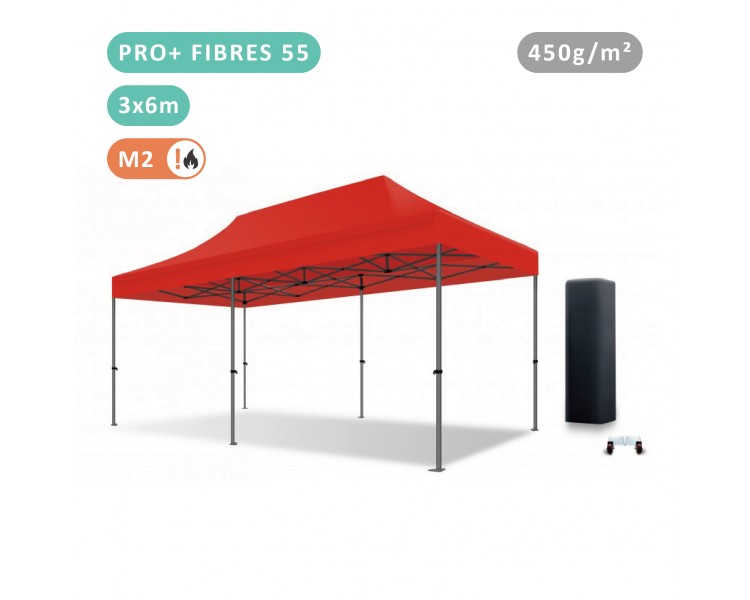 Tente Pliante 3x6M Fibre de Verre 55mm bâche 450g/m²