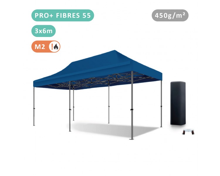 Tente Pliante 3x6M Fibre de Verre 55mm bâche 450g/m²