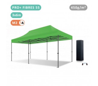 Tente Pliante 3x6M Fibre de Verre 55mm bâche 450g/m²