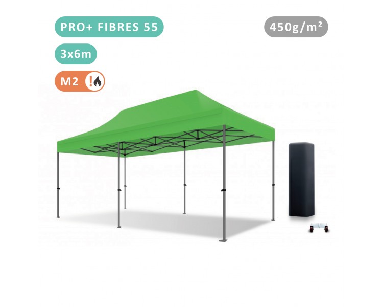 Tente Pliante 3x6M Fibre de Verre 55mm bâche 450g/m²