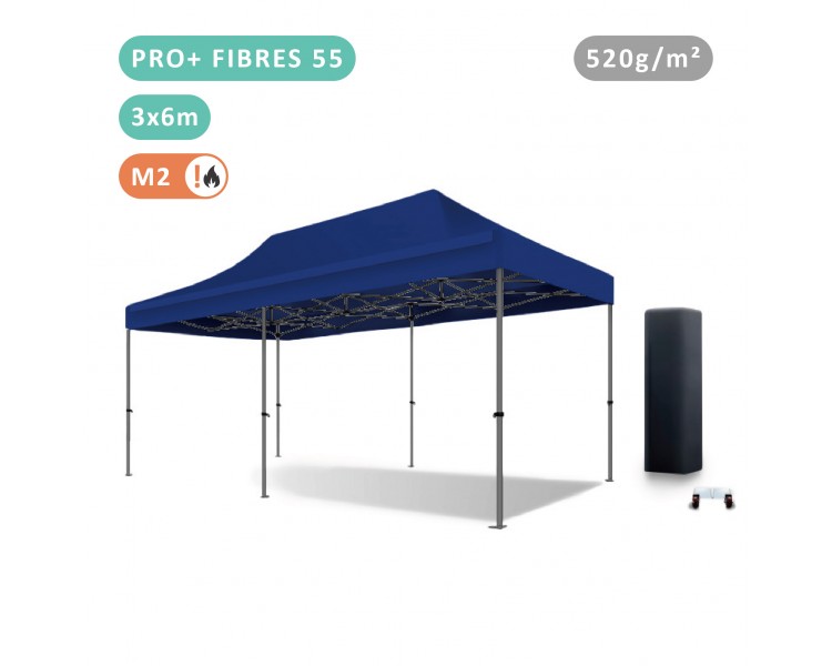 Tente Pliante 3x6M Fibre de Verre 55mm bâche 520g/m²