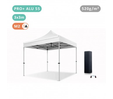 Tente Pliante 3x3M En Alu Pro+ 55mm bâche 520g/m² tout PVC