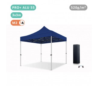 Tente Pliante 3x3M En Alu Pro+ 55mm bâche 520g/m² tout PVC
