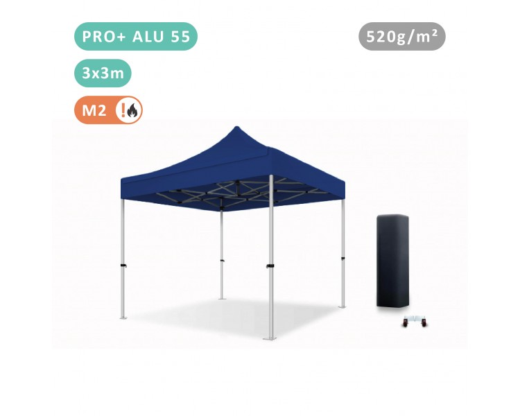 Tente Pliante 3x3M En Alu Pro+ 55mm bâche 520g/m² tout PVC Tente Pliante 3x3M En Alu Pro+ 55mm bâche 520g/m² tout PVC