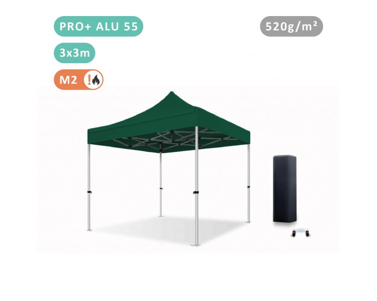 Tente Pliante 3x3M En Alu Pro+ 55mm bâche 520g/m² tout PVC