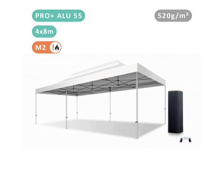 FOLDING TENT 4X8M IN ALU PRO+ 55MM WITH 520G TARPAULIN PVC