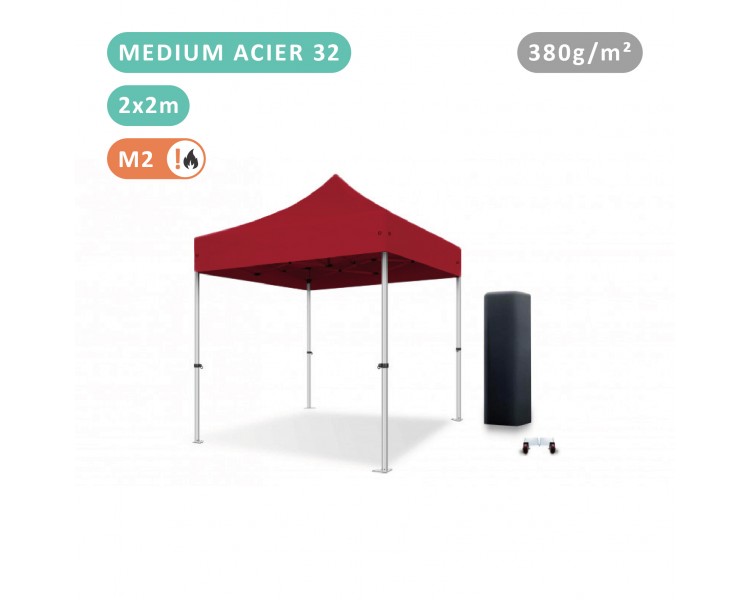 Tente Pliante 2x2M En Acier 32mm Medium bâche 380g