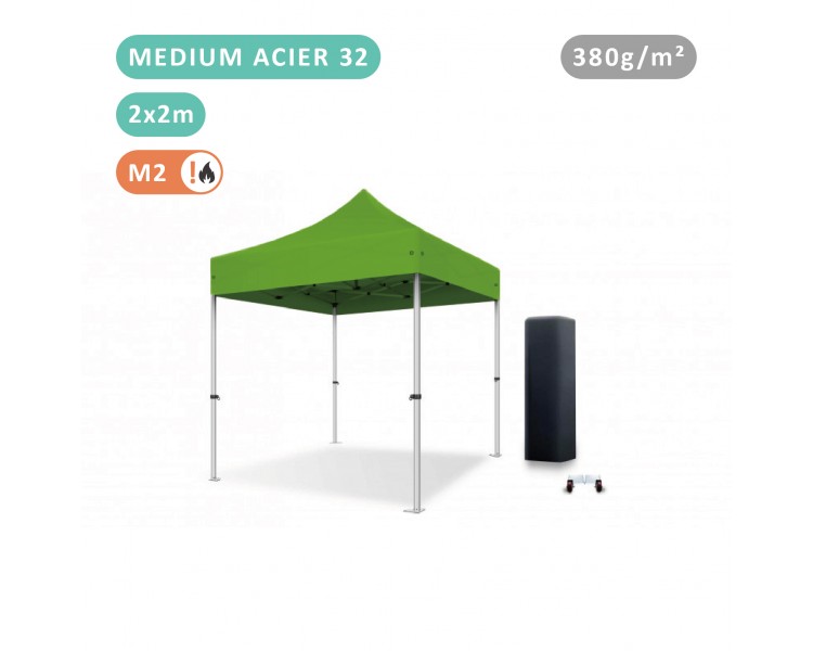 Tente Pliante 2x2M En Acier 32mm Medium bâche 380g