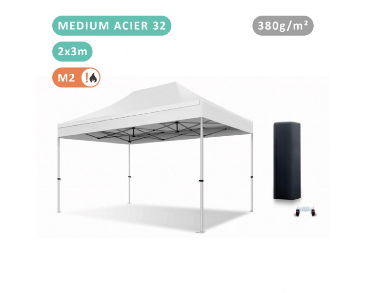 Tente Pliante 2x3M En Acier 32mm Medium bâche 380g Tente Pliante 2x3M En Acier 32mm Medium bâche 380g