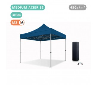 Tente Pliante 3x3M En Acier 32mm Medium bâche 450g/m²