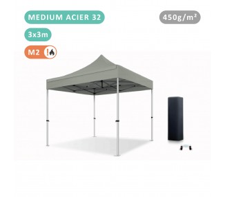 Tente Pliante 3x3M En Acier 32mm Medium bâche 450g/m²