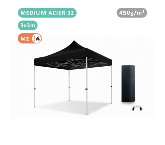 Tente Pliante 3x3M En Acier 32mm Medium bâche 450g/m²