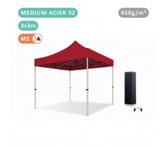 Tente Pliante 3x3M En Acier 32mm Medium bâche 450g/m²