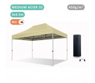 Tente Pliante 3x4.5M Acier 32mm Medium bâche 450g/m²
