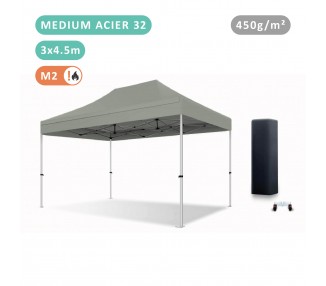 Tente Pliante 3x4.5M Acier 32mm Medium bâche 450g/m²