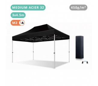 FOLDING TENT 3X4.5M IN STEEL MEDIUM 32MM WITH 380G TARPAULIN