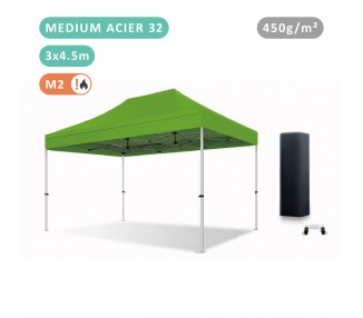 Tente Pliante 3x4.5M Acier 32mm Medium bâche 450g/m²