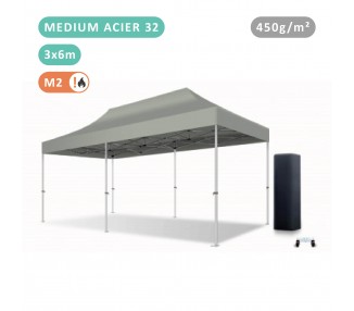 FOLDING TENT 3X6M IN STEEL MEDIUM 32MM WITH 380G TARPAULIN