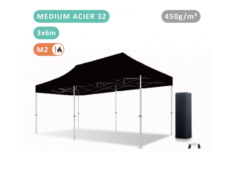 Tente Pliante 3x6M En Acier 32mm Medium bâche 450g/m²