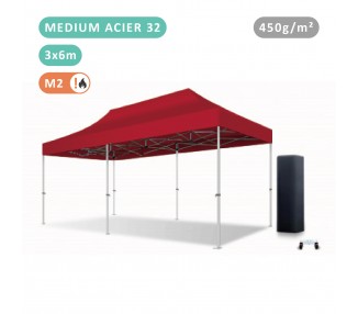 FOLDING TENT 3X6M IN STEEL MEDIUM 32MM WITH 380G TARPAULIN